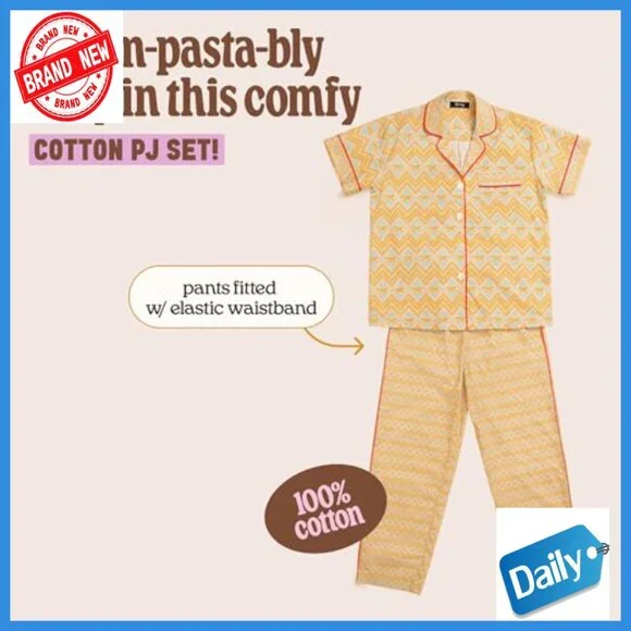 Cotton Pajama Set with Robe, Relaxed Fit, Size 6-8
